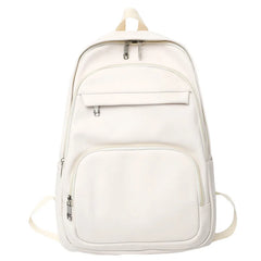 High Woman Backpack Leather Rucksack Women's Knapsack Multi-pocket Bagpacks
