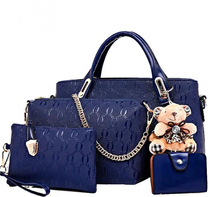 High Women Bag 4 Set Handbags Pu Leather Handbag Shoulder Bag