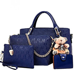 High Women Bag 4 Set Handbags Pu Leather Handbag Shoulder Bag