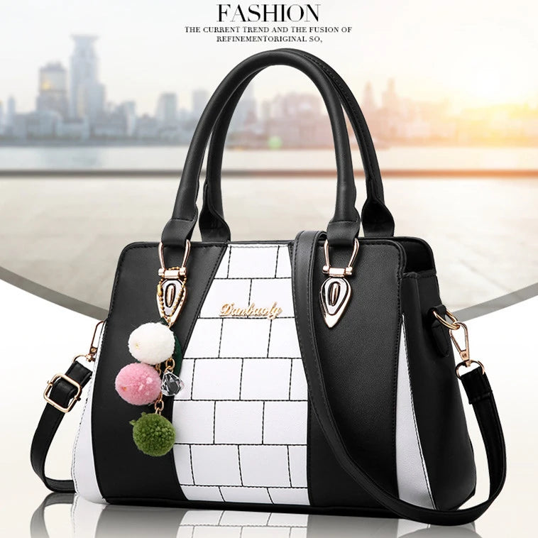Tassel Leather Handbag for Women Shoulder Messenger Bag