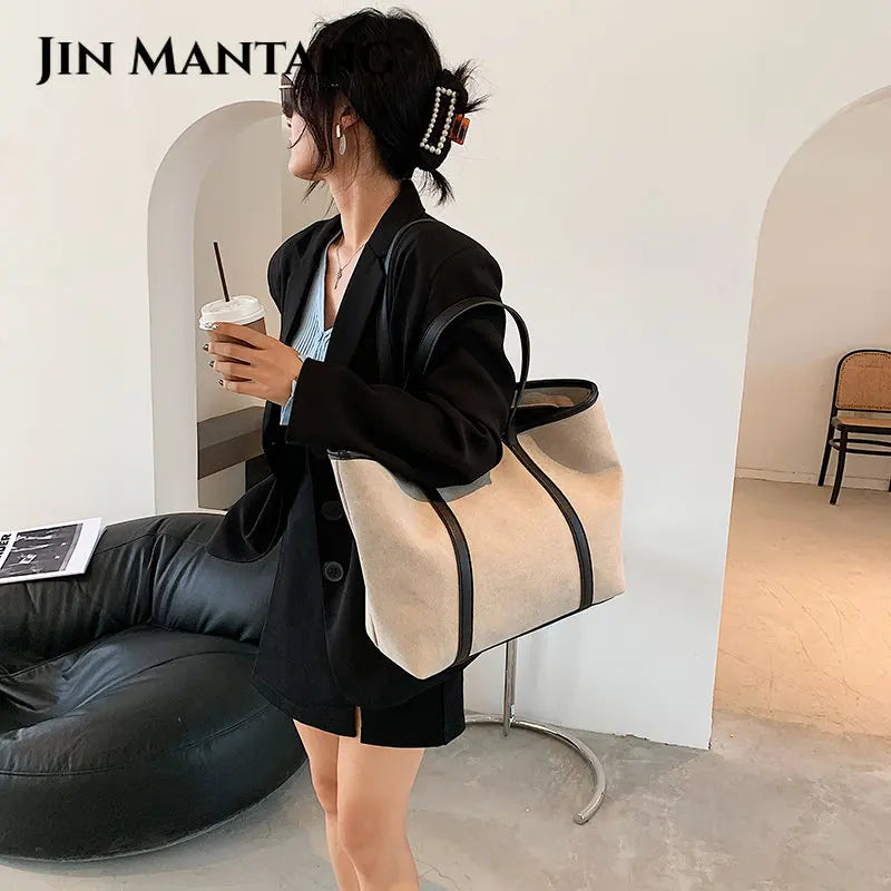 High Women Canvas Handbags Ladies Large Capacity Shoulder Bag