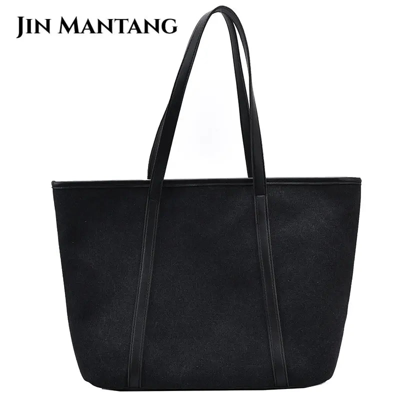 High Women Canvas Handbags Ladies Large Capacity Shoulder Bag