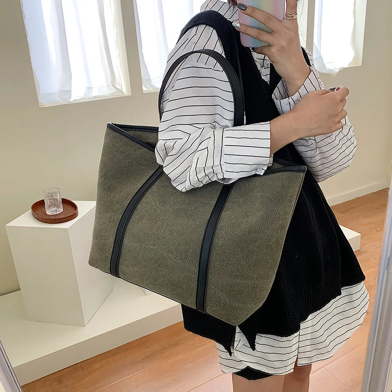 Women Canvas Handbags Large Capacity Shoulder Bag Female Messenger Bags