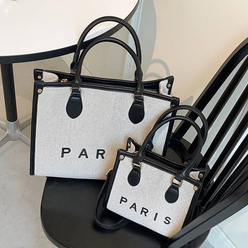 Women Canvas Tote Bags Large Capacity Shoulder Messenger Crossbody Bag