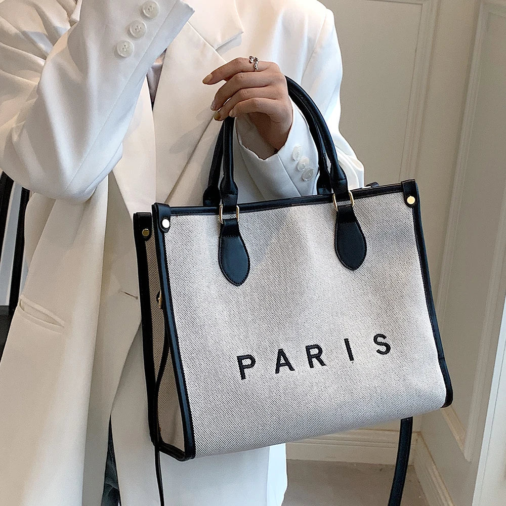 Women Canvas Tote Bags Large Capacity Shoulder Messenger Crossbody Bag