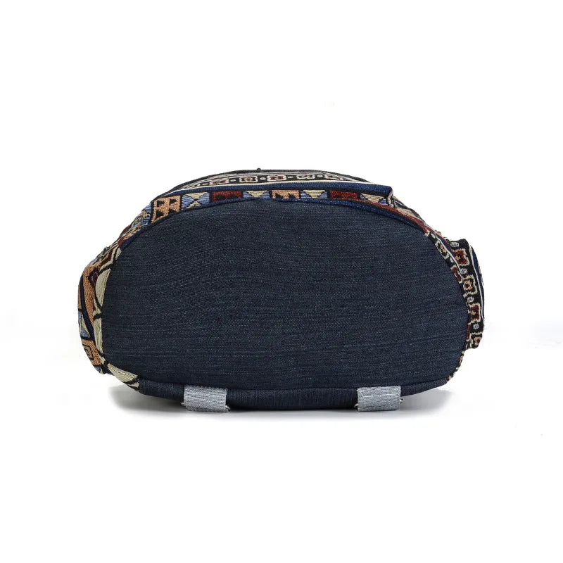 Vintage Women Canvas Backpack Ethnic Bohemian Schoolbag