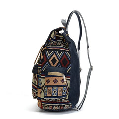 Vintage Women Canvas Backpack Ethnic Bohemian Schoolbag