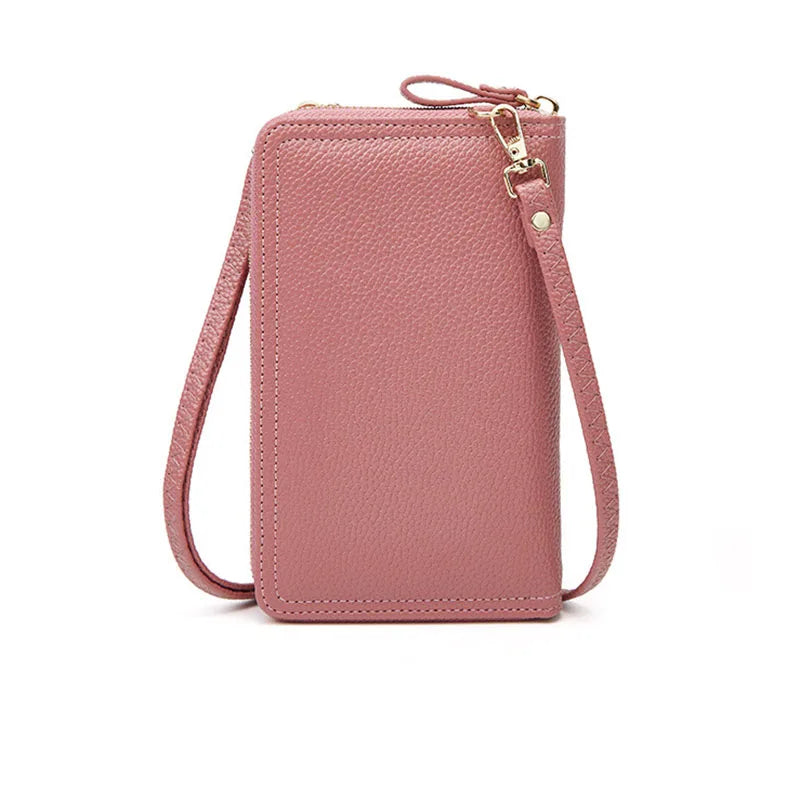 Women Cell Phone Pocket Purse Style PU Leather Crossbody Bag