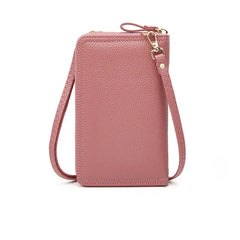 Women Cell Phone Pocket Purse Style PU Leather Crossbody Bag