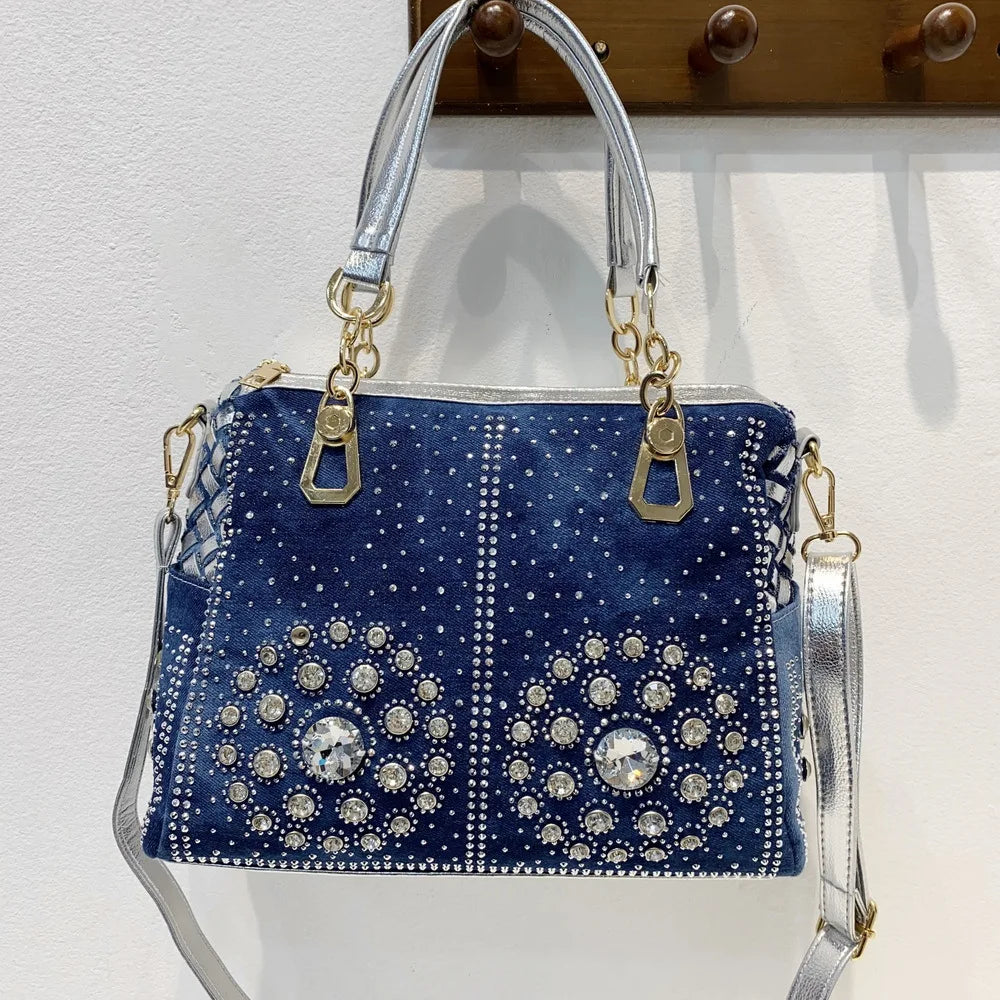 High Women Denim Handbags Large Capacity Ladies Shoulder Messenger Bags