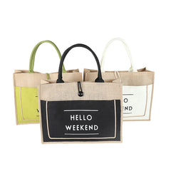 Women Linen Tote Large Capacity Casual Shoulder Bag
