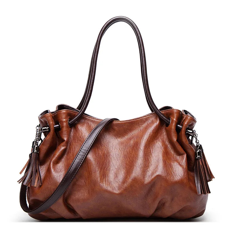 Soft Leather Women Messenger Bag Casual Crossbody Shoulder Handbag