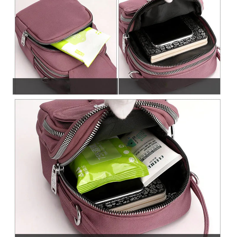 High Women Mini Bag 3 Layers Shoulder Bags Phone Tote Bag