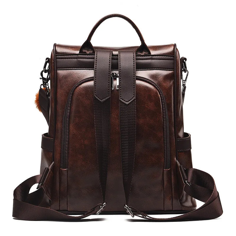 Vintage Women Pu Leather Backpack Casual Travel Shoulder Bag Laptop School Bags