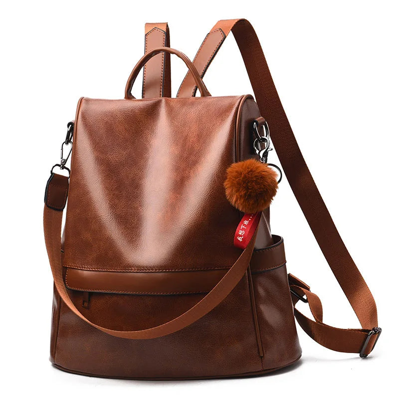 Vintage Women Pu Leather Backpack Casual Travel Shoulder Bag Laptop School Bags
