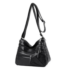 High Women Shoulder Bag Pu Leather Crossbody Bag Multi-pockets Messenger Bag