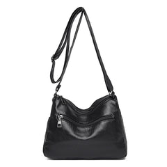 High Women Shoulder Bag Pu Leather Crossbody Bag Multi-pockets Messenger Bag