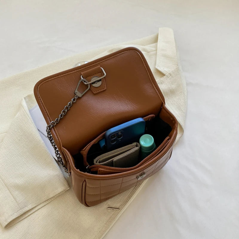 Small Pu Leather Chain Shoulder Bag Female Tote Crossbody Bags