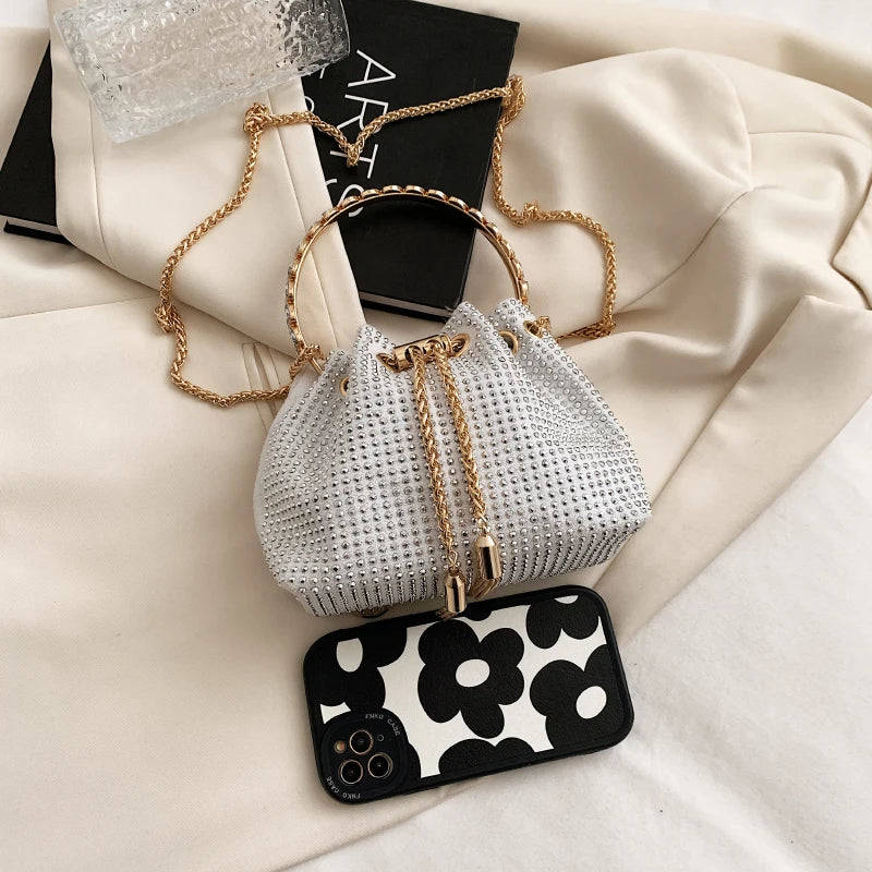 Women Small Pu Leather Handbags Bucket Bags Ladies Shoulder Messenger Bags