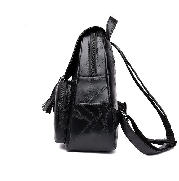 Women Vintage Backpack Large Capacity Leather Shoulder Bag For Teenager Girls