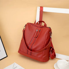 Women Vintage Backpack Large Capacity Leather Shoulder Bag For Teenager Girls