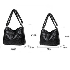 Women's Soft Leather Shoulder Bag Handbag Multi-Layer Classic Crossbody Bag