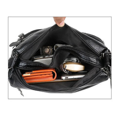 Women's Soft Leather Shoulder Bag Handbag Multi-Layer Classic Crossbody Bag