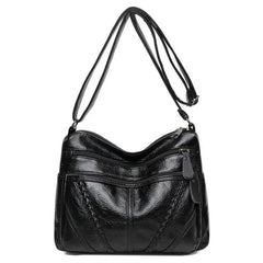 Women's Soft Leather Shoulder Bag Handbag Multi-Layer Classic Crossbody Bag