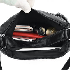 Women's Soft Leather Shoulder Bag Multi-Layer Classic Crossbody Handbag