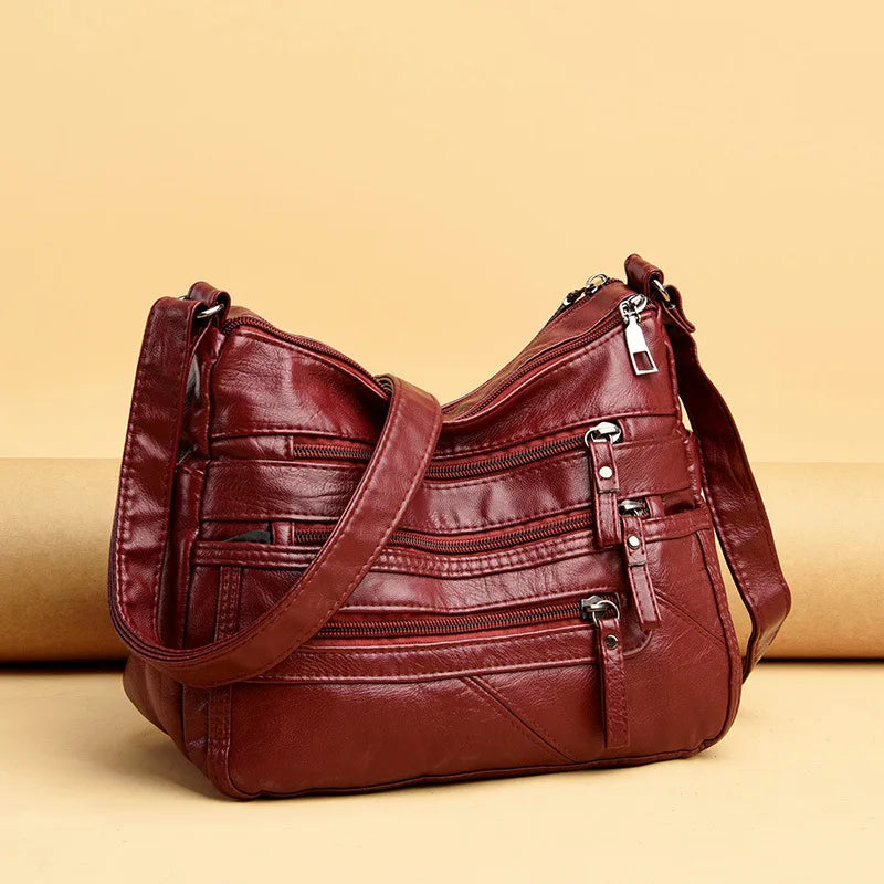 Classic Shoulder Bag Soft Leather Crossbody Handbag