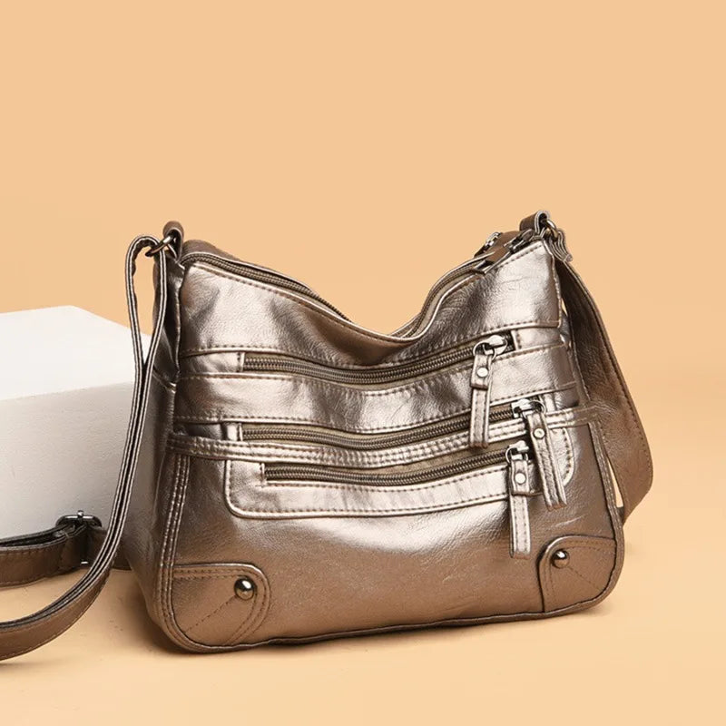 Soft Leather Shoulder Bag Crossbody Purse