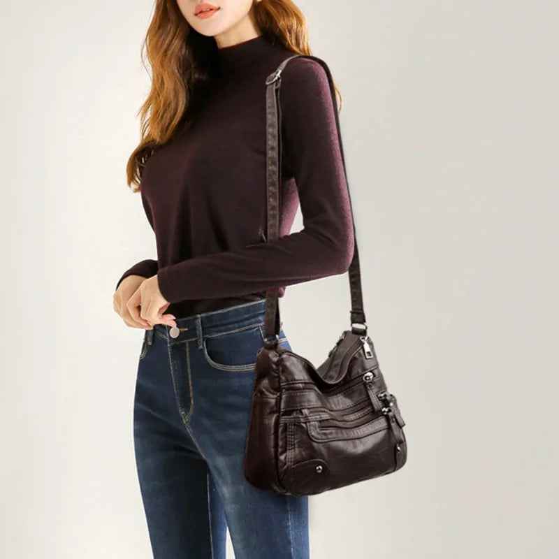 Soft Leather Shoulder Bag Crossbody Purse
