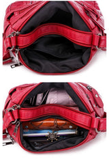 Women's Soft Leather Shoulder Bags Multi-Layer Crossbody Handbag