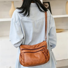 Women's Leather Shoulder Bag Multi-Layer Shopper Classic Crossbody