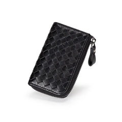 High Woven Key Bag Leather Unisex Key Wallet Woman Keys Organizer