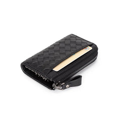 High Woven Key Bag Leather Unisex Key Wallet Woman Keys Organizer