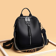 Youth Leather Backpack for Teenage Girls School Shoulder Bag Women Backpack