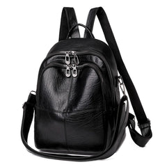 Stylish PU Leather Teenage Girls School Backpack