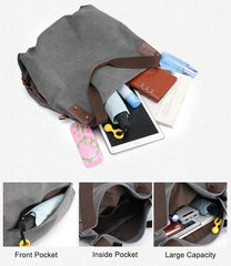 Canvas Shoulder Bag Women Casual Summer Tote Handbag Big Capacity Messenger Bag
