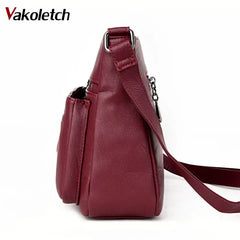 Women Crossbody Bag Sheepskin Casual Zipper Shoulder Bag KL309