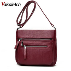 Women Crossbody Bag Sheepskin Casual Zipper Shoulder Bag KL309