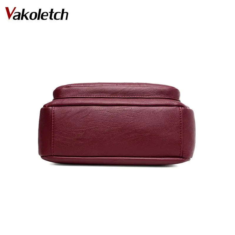 Women Crossbody Bag Sheepskin Casual Zipper Shoulder Bag KL309