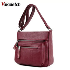 Women Crossbody Bag Sheepskin Casual Zipper Shoulder Bag KL309