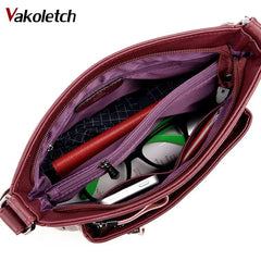 Women Crossbody Bag Sheepskin Casual Zipper Shoulder Bag KL309