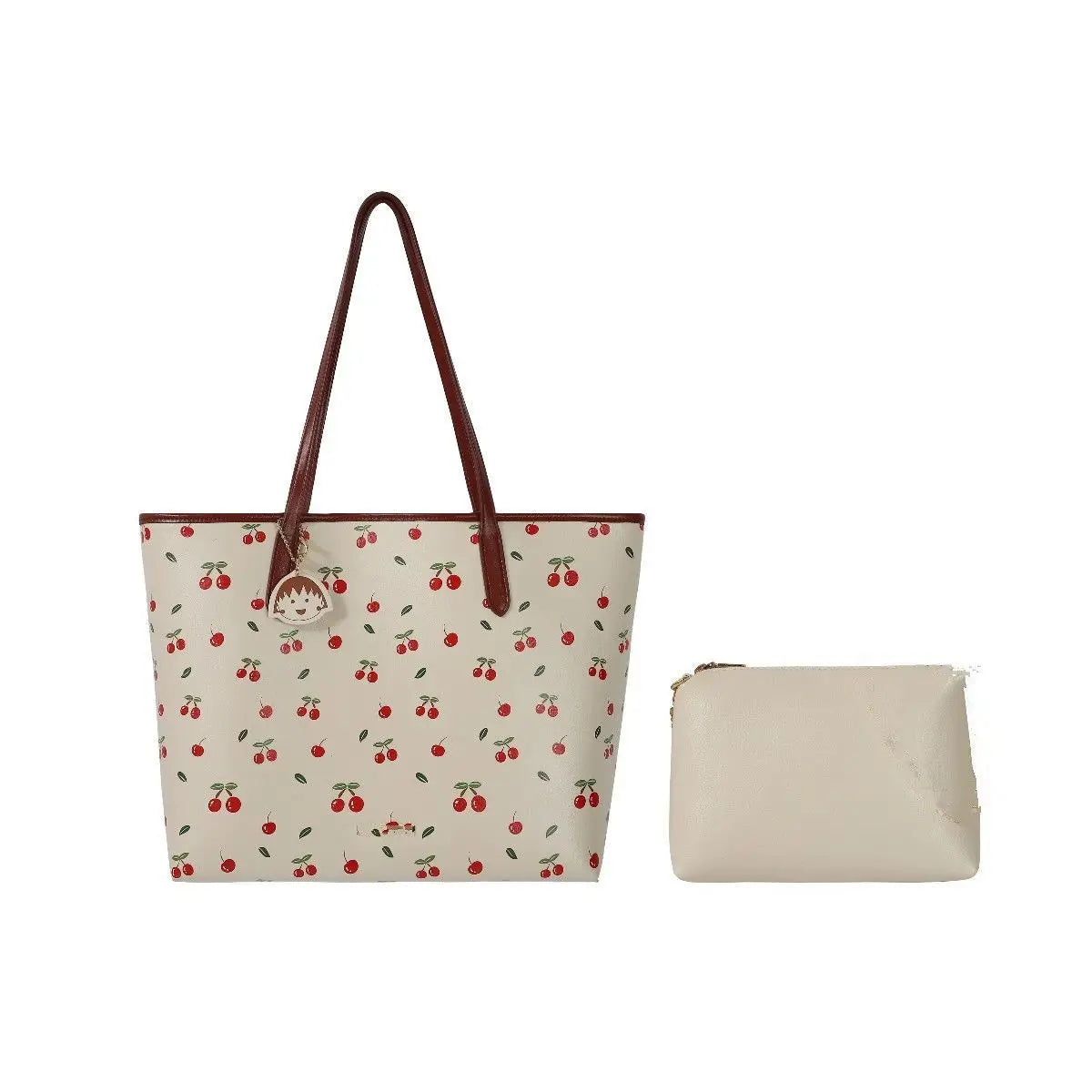 High Quality Women's Handbag Cherry Purses Large Capacity Flower Tote Bag