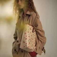High Quality Women's Handbag Cherry Purses Large Capacity Flower Tote Bag