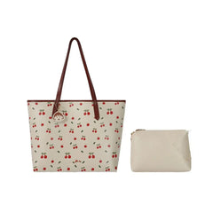 High Quality Women's Handbag Cherry Purses Large Capacity Flower Tote Bag