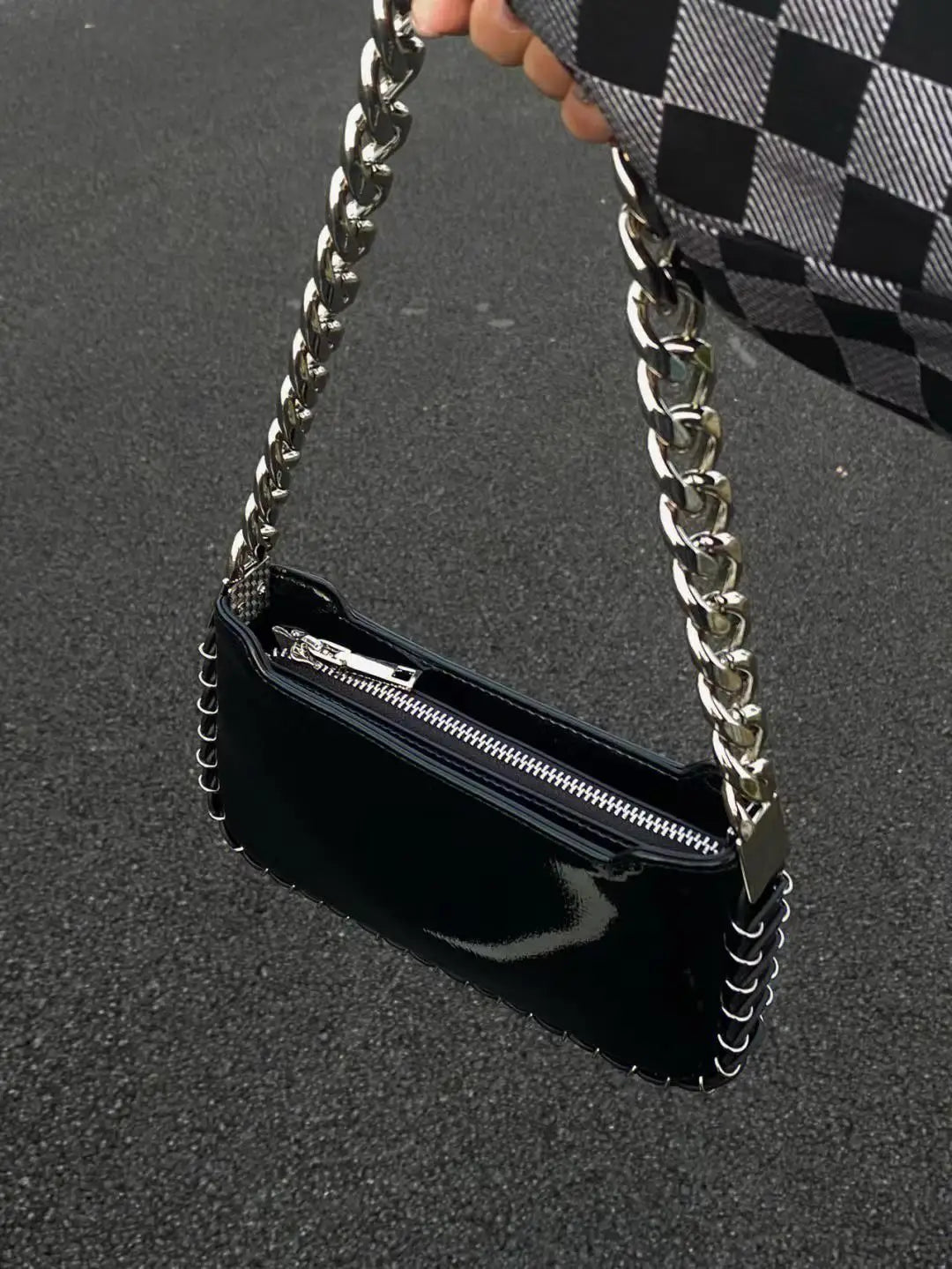 High Sense Chain Purses and Handbags Girl Small Square Tote Bags for Women
