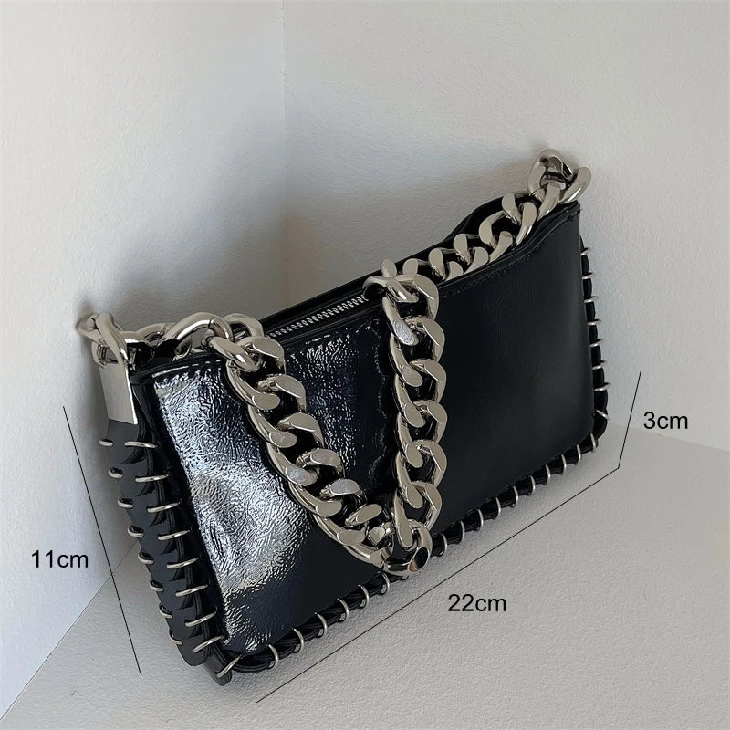 High Sense Chain Purses and Handbags Girl Small Square Tote Bags for Women