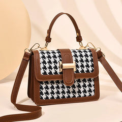 Versatile Checkered Diagonal Cross Bag for Women